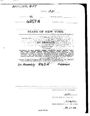 NYS Bill and Veto Jackets: 1996, Chapter 331
