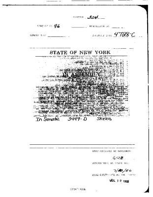 NYS Bill and Veto Jackets: 1996, Chapter 304