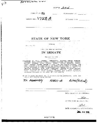 NYS Bill and Veto Jackets: 1996, Chapter 354