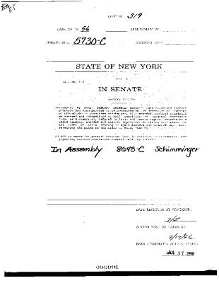 NYS Bill and Veto Jackets: 1996, Chapter 319
