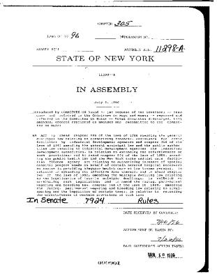 NYS Bill and Veto Jackets: 1996, Chapter 305