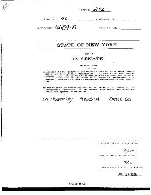 NYS Bill and Veto Jackets: 1996, Chapter 296