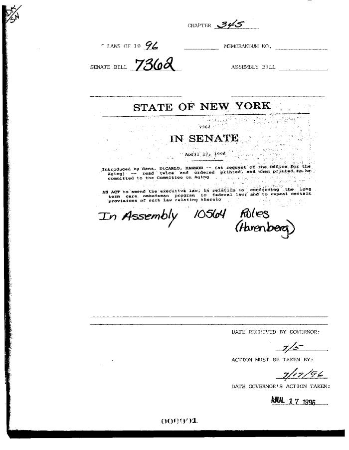 NYS Bill and Veto Jackets: 1996, Chapter 345