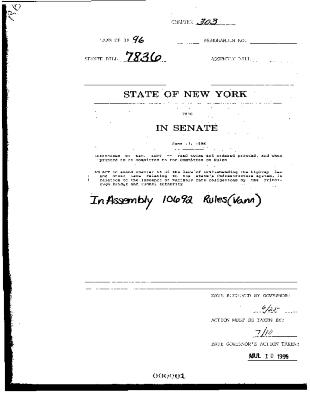 NYS Bill and Veto Jackets: 1996, Chapter 303