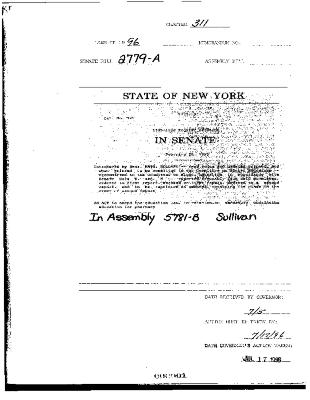 NYS Bill and Veto Jackets: 1996, Chapter 311