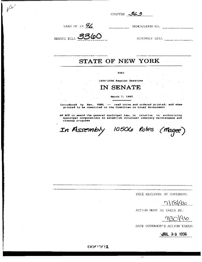 NYS Bill and Veto Jackets: 1996, Chapter 363