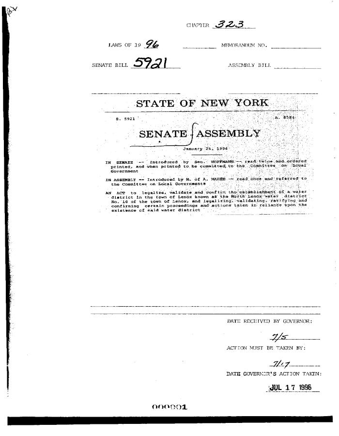 NYS Bill and Veto Jackets: 1996, Chapter 323