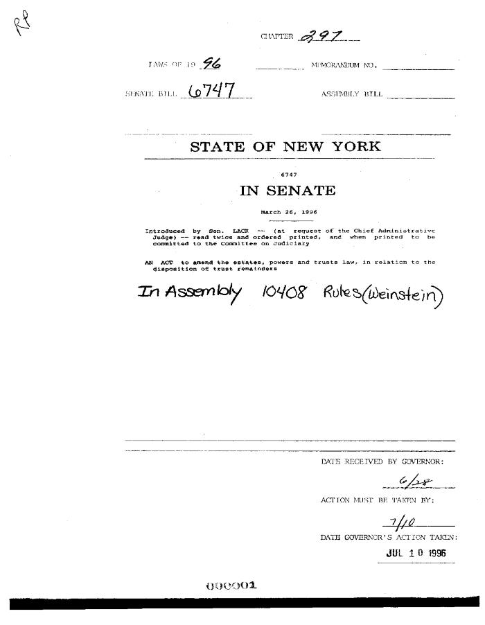 NYS Bill and Veto Jackets: 1996, Chapter 297