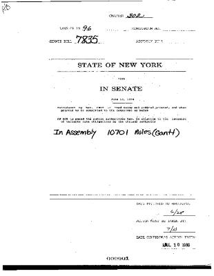 NYS Bill and Veto Jackets: 1996, Chapter 302