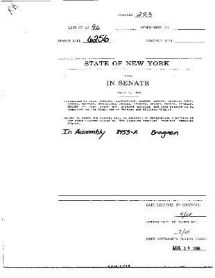 NYS Bill and Veto Jackets: 1996, Chapter 293