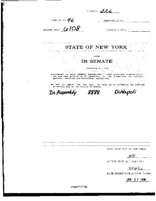 NYS Bill and Veto Jackets: 1996, Chapter 326
