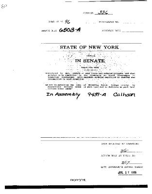 NYS Bill and Veto Jackets: 1996, Chapter 336