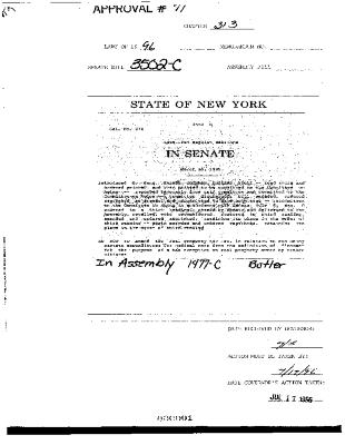 NYS Bill and Veto Jackets: 1996, Chapter 313