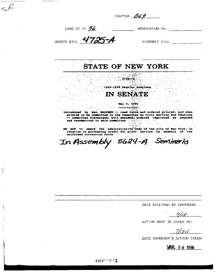 NYS Bill and Veto Jackets: 1996, Chapter 369