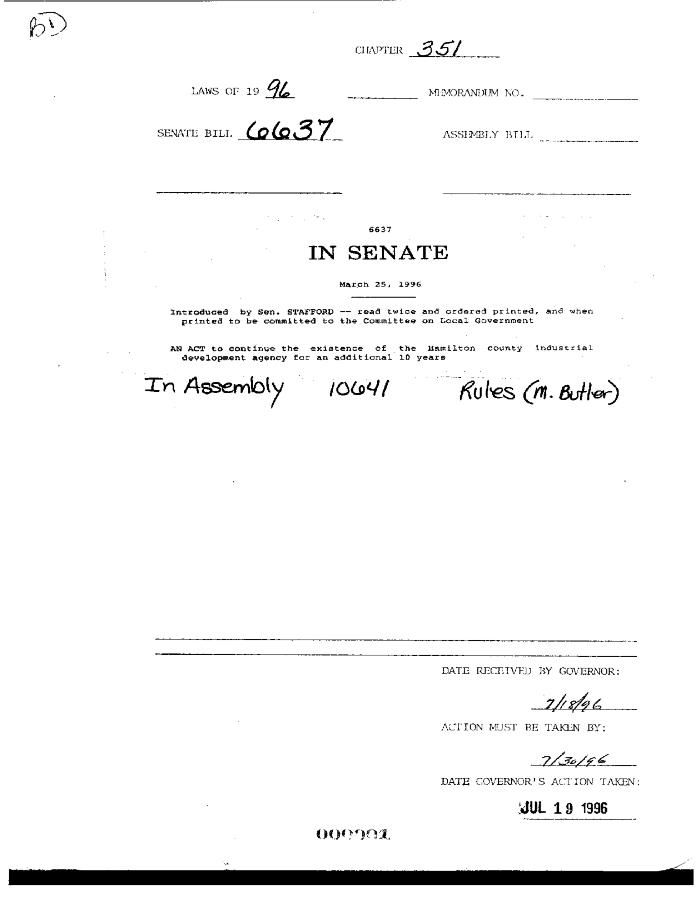 NYS Bill and Veto Jackets: 1996, Chapter 351