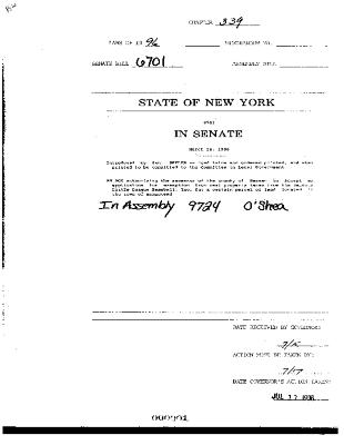 NYS Bill and Veto Jackets: 1996, Chapter 339
