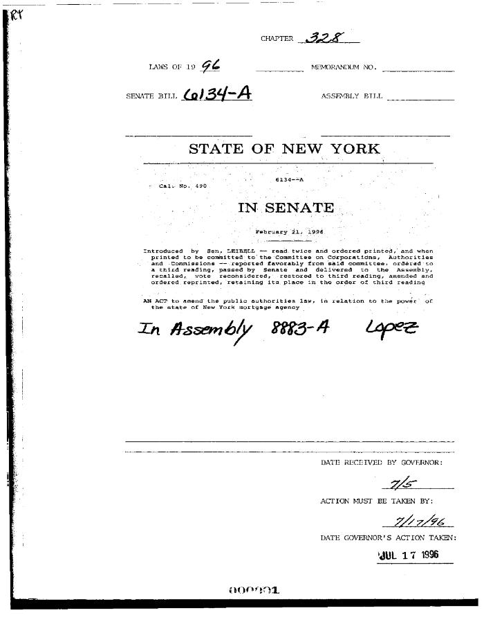 NYS Bill and Veto Jackets: 1996, Chapter 328