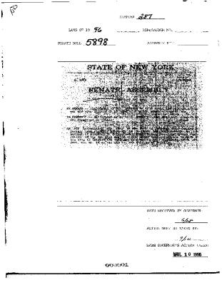 NYS Bill and Veto Jackets: 1996, Chapter 287