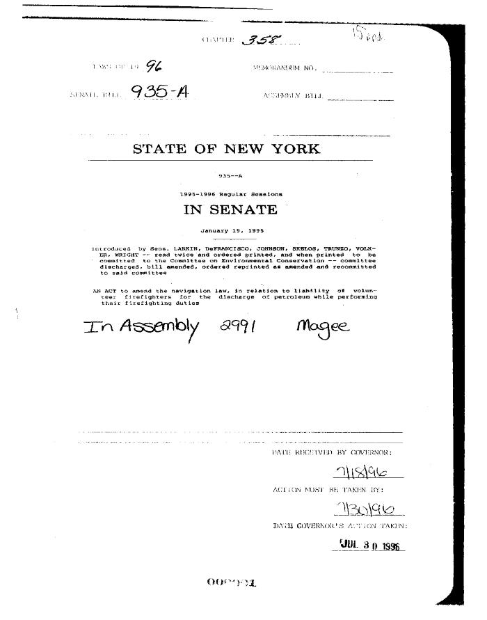 NYS Bill and Veto Jackets: 1996, Chapter 358