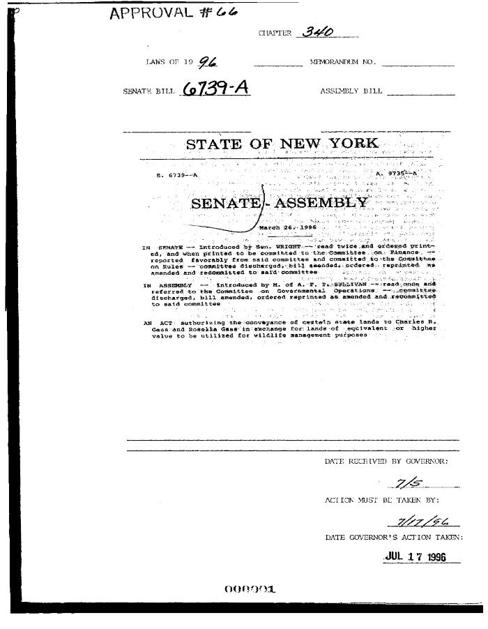 NYS Bill and Veto Jackets: 1996, Chapter 340