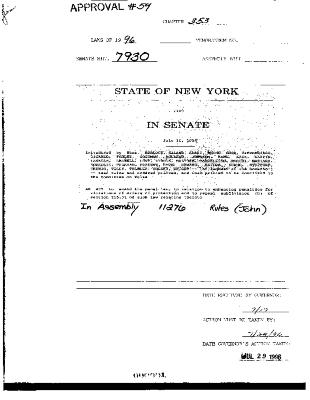 NYS Bill and Veto Jackets: 1996, Chapter 353