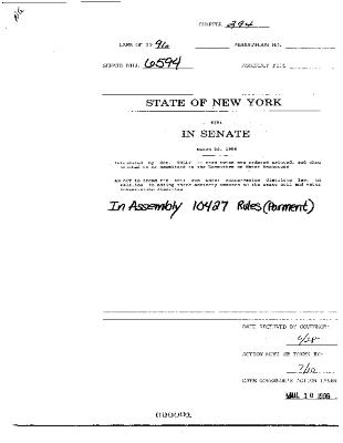 NYS Bill and Veto Jackets: 1996, Chapter 294