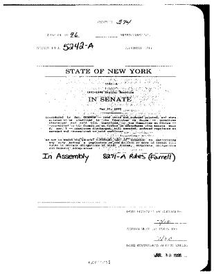 NYS Bill and Veto Jackets: 1996, Chapter 374