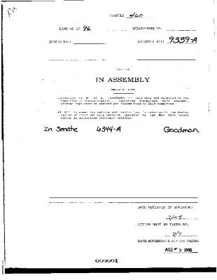 NYS Bill and Veto Jackets: 1996, Chapter 460