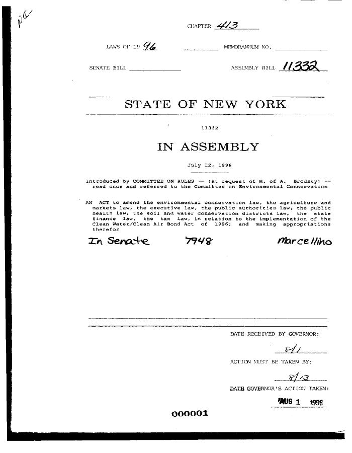 NYS Bill and Veto Jackets: 1996, Chapter 413