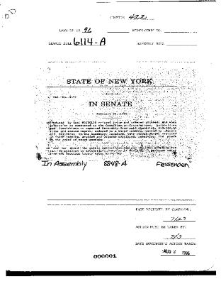 NYS Bill and Veto Jackets: 1996, Chapter 422