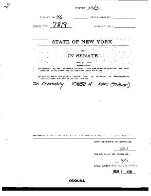 NYS Bill and Veto Jackets: 1996, Chapter 443