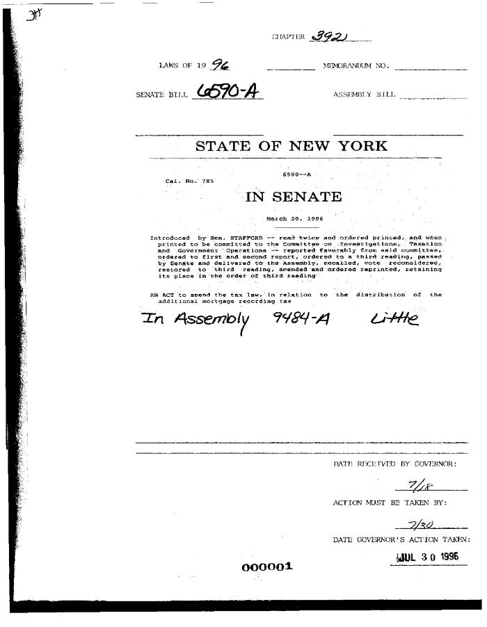 NYS Bill and Veto Jackets: 1996, Chapter 392