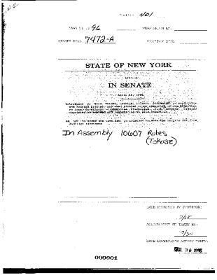 NYS Bill and Veto Jackets: 1996, Chapter 401