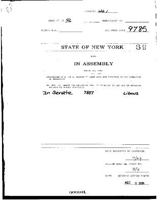 NYS Bill and Veto Jackets: 1996, Chapter 461