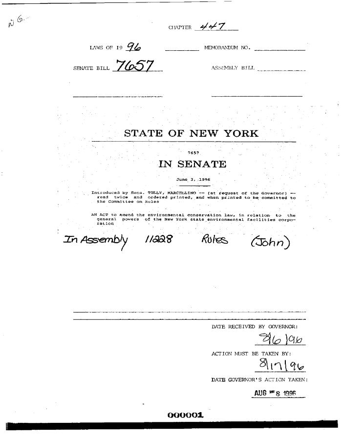 NYS Bill and Veto Jackets: 1996, Chapter 447