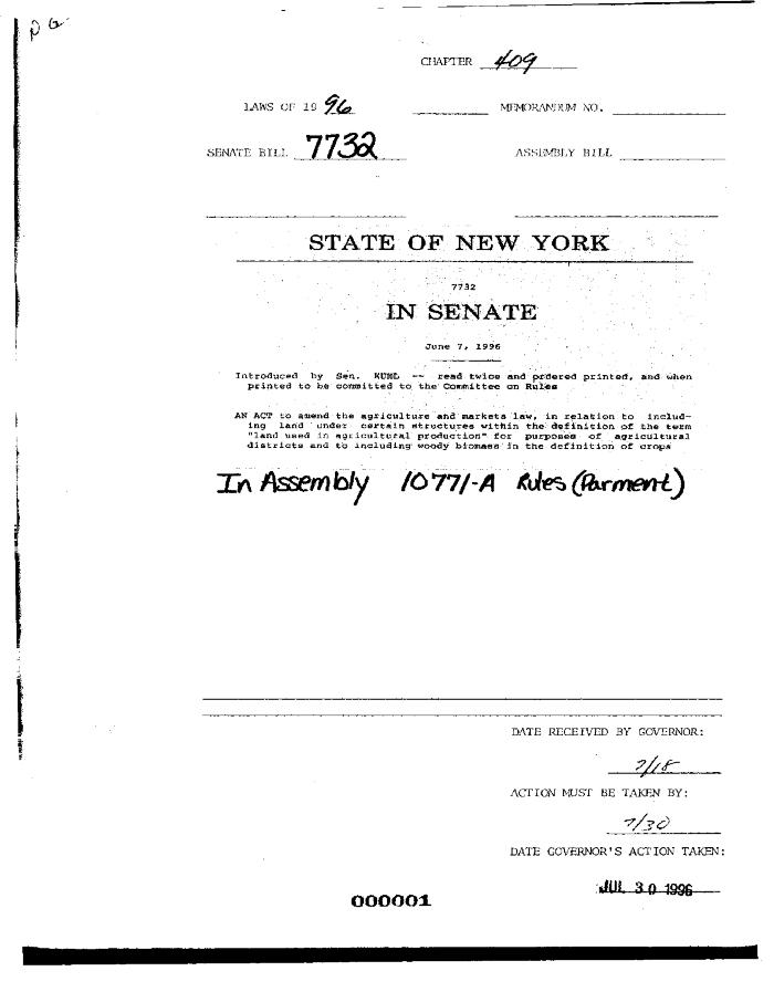 NYS Bill and Veto Jackets: 1996, Chapter 409