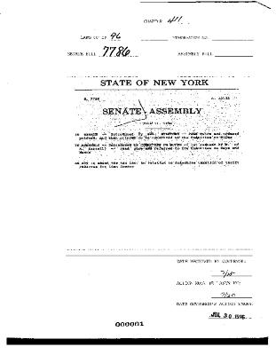 NYS Bill and Veto Jackets: 1996, Chapter 411