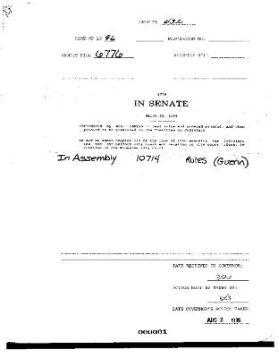 NYS Bill and Veto Jackets: 1996, Chapter 432