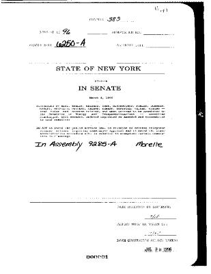 NYS Bill and Veto Jackets: 1996, Chapter 383