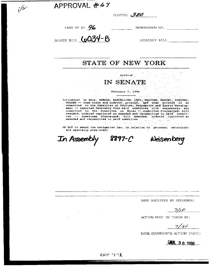 NYS Bill and Veto Jackets: 1996, Chapter 380