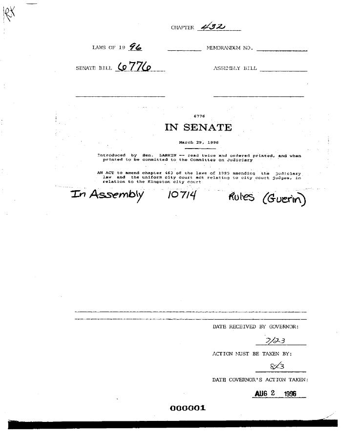 NYS Bill and Veto Jackets: 1996, Chapter 432