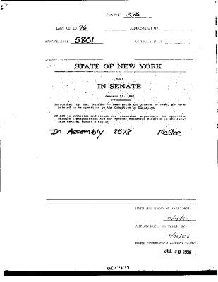 NYS Bill and Veto Jackets: 1996, Chapter 376