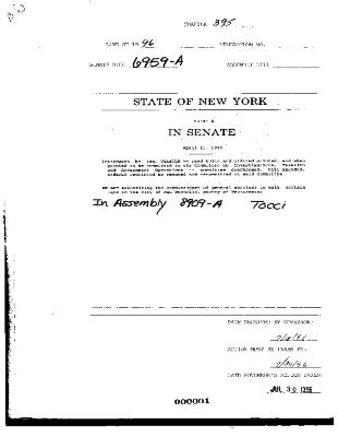 NYS Bill and Veto Jackets: 1996, Chapter 395