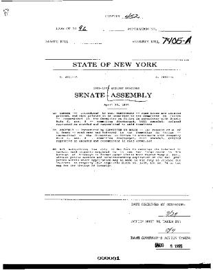 NYS Bill and Veto Jackets: 1996, Chapter 452