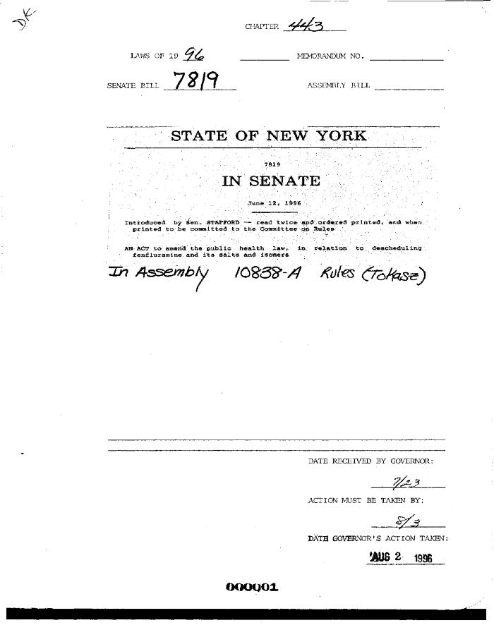 NYS Bill and Veto Jackets: 1996, Chapter 443