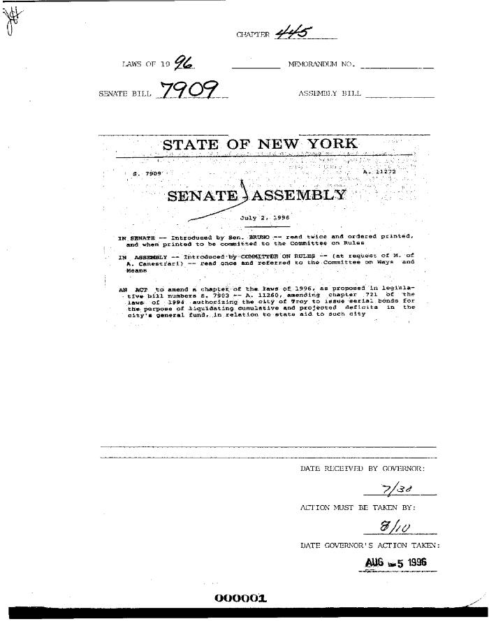 NYS Bill and Veto Jackets: 1996, Chapter 445