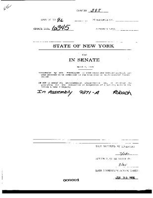 NYS Bill and Veto Jackets: 1996, Chapter 388