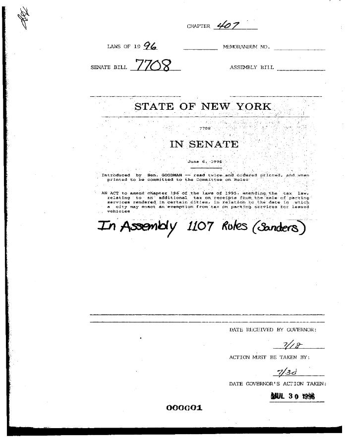 NYS Bill and Veto Jackets: 1996, Chapter 407