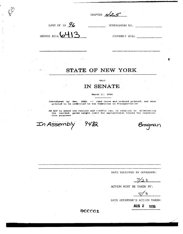 NYS Bill and Veto Jackets: 1996, Chapter 425