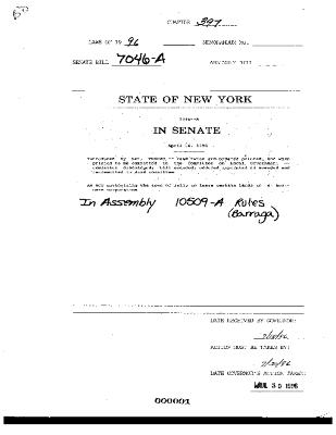 NYS Bill and Veto Jackets: 1996, Chapter 397